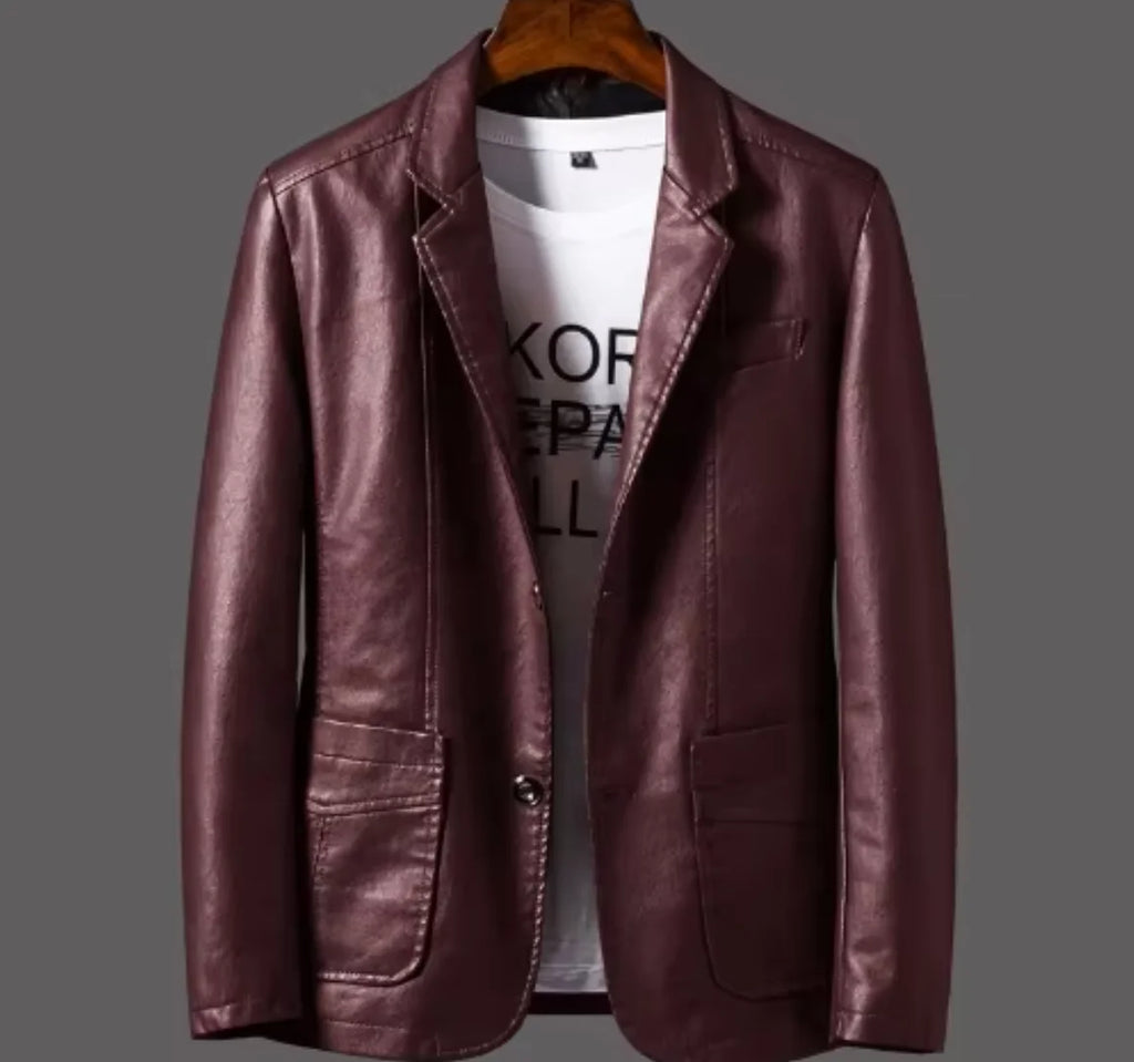 Custom Logo Wholesale Korean Fashion Autumn Mens Clothing Casual PU Leather Slim Motorcycle Coats Plus Size Jackets
