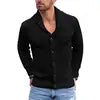 Mens Knitted Cardigan Sweaters Coat Men Casual Long Sleeve Buttons Sweaters Male V-Neck Elegant Mens Clothing