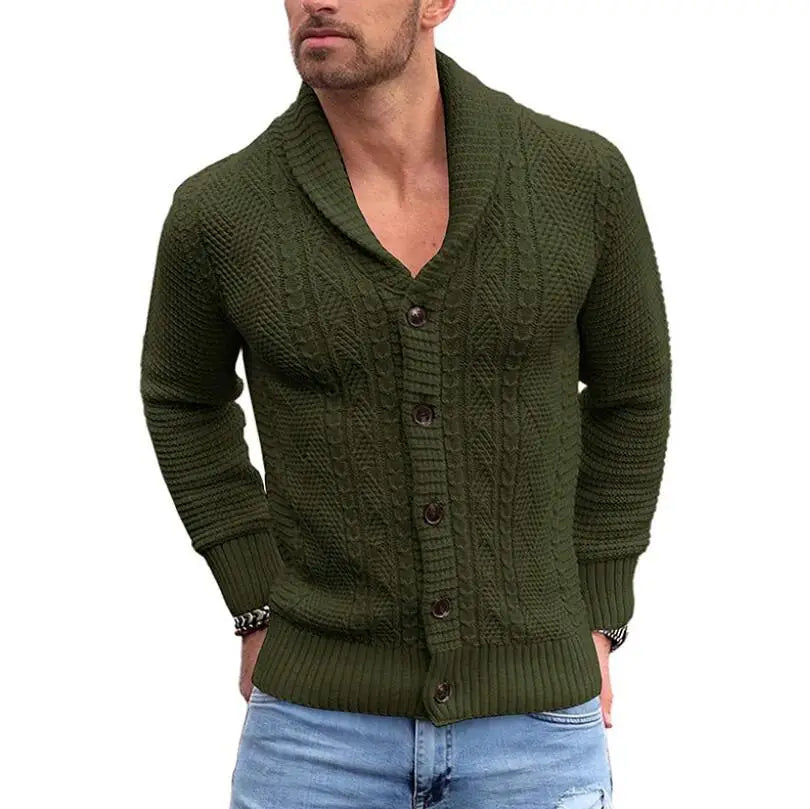Mens Knitted Cardigan Sweaters Coat Men Casual Long Sleeve Buttons Sweaters Male V-Neck Elegant Mens Clothing