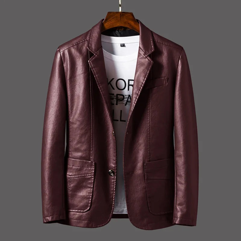 Custom Logo Wholesale Korean Fashion Autumn Mens Clothing Casual PU Leather Slim Motorcycle Coats Plus Size Jackets