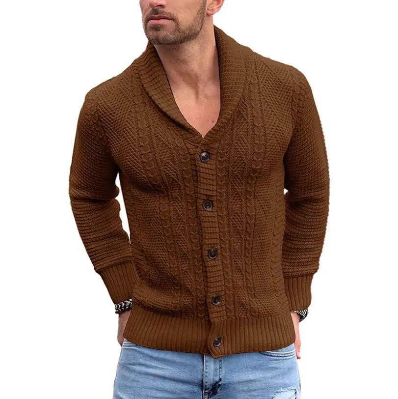 Mens Knitted Cardigan Sweaters Coat Men Casual Long Sleeve Buttons Sweaters Male V-Neck Elegant Mens Clothing