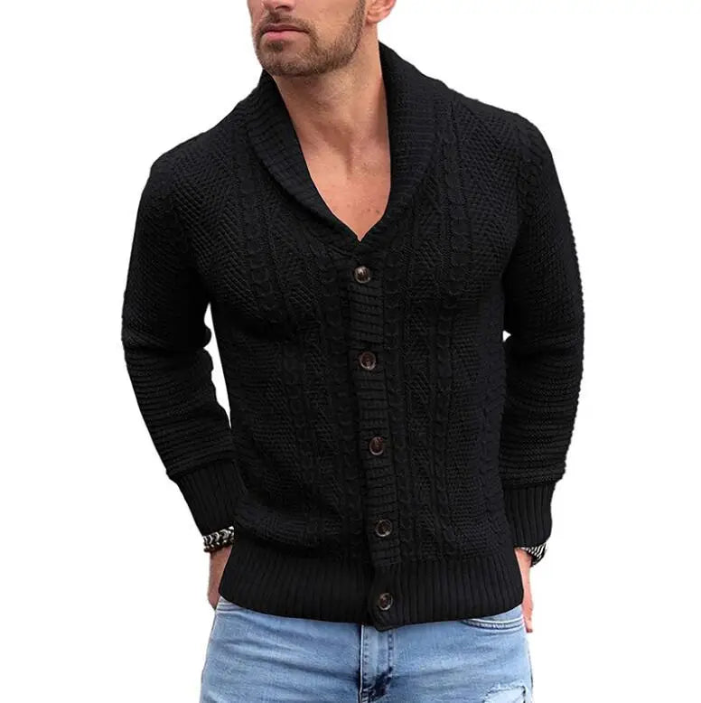 Mens Knitted Cardigan Sweaters Coat Men Casual Long Sleeve Buttons Sweaters Male V-Neck Elegant Mens Clothing