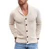 Mens Knitted Cardigan Sweaters Coat Men Casual Long Sleeve Buttons Sweaters Male V-Neck Elegant Mens Clothing
