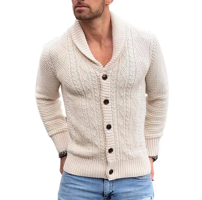 Mens Knitted Cardigan Sweaters Coat Men Casual Long Sleeve Buttons Sweaters Male V-Neck Elegant Mens Clothing