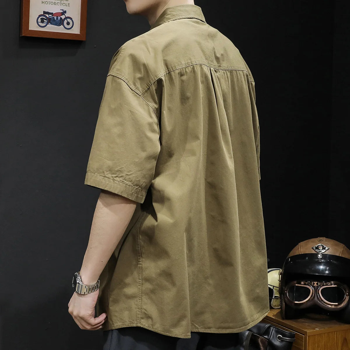 T-shirt Short-sleeved Shirt Men's Trendy Brand Trendy Shirt Summer Casual Work Clothes Loose Summer Trendy