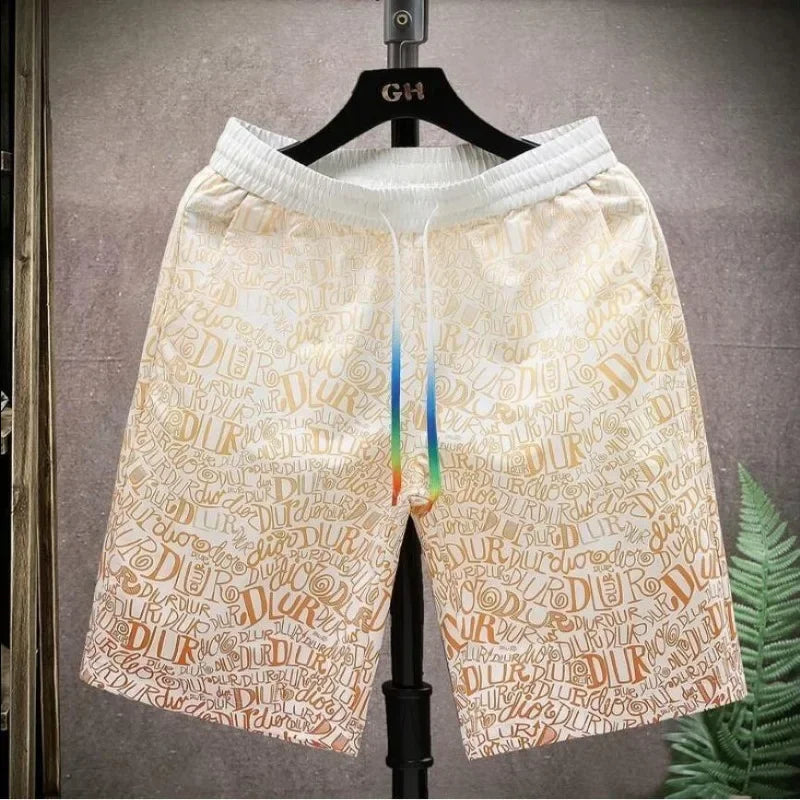 Shorts for Men Anime Graphic Board Man Short Pants Beach in Bulk with Ice Elastic Personalizate Fashion Streetwear New Pant 2025