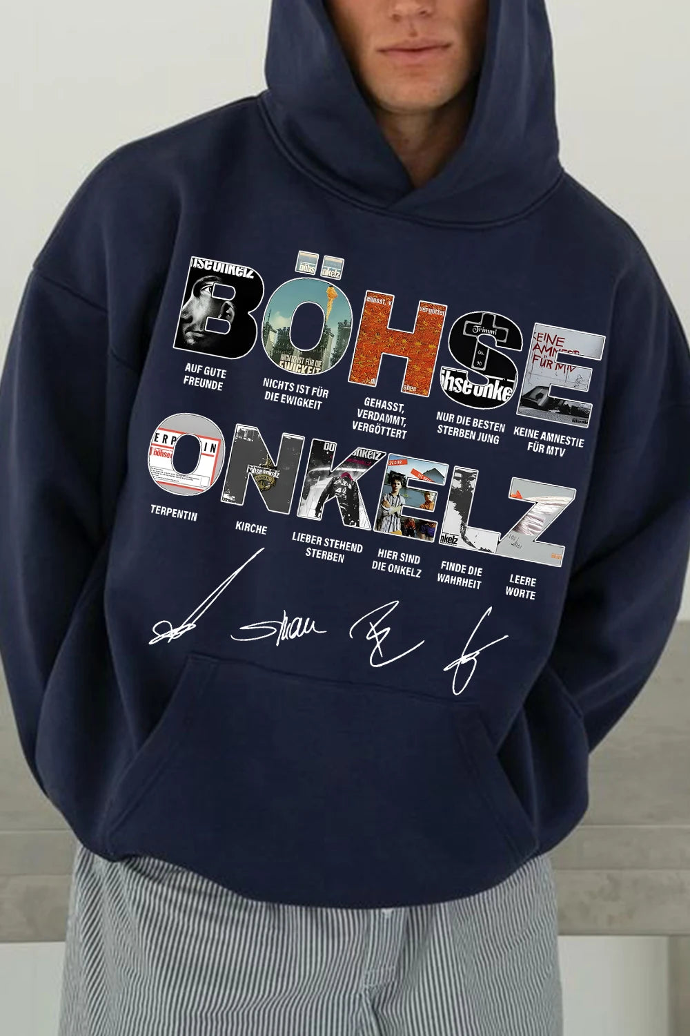 Böhse Onkelz Printed Hoodies Vintage 90s Bohse Onkelz Heavy Rock Hoodies Oversized Women Men Pullover Hoodies Streetwear Hoodies
