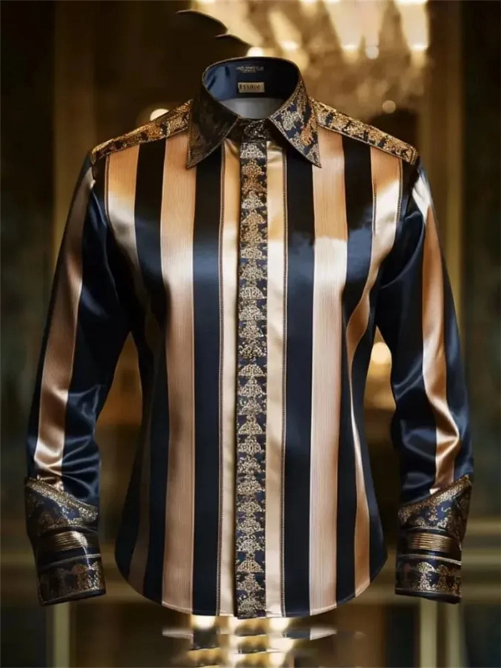 Men's Long Sleeved Shirt, High-Definition Printed Clothing, Outdoor Leisure Vacation, Luxury, Fashionable, High-Quality Designer