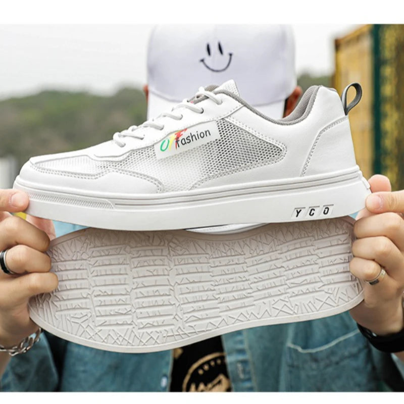 Men's Board Shoes with Breathable Soft Soles Low Heel Round Toe New Style Lace-up High-quality All-season Model Vulcanized Shoes