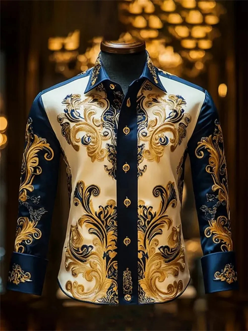 Men's Long Sleeved Shirt, High-Definition Printed Clothing, Outdoor Leisure Vacation, Luxury, Fashionable, High-Quality Designer