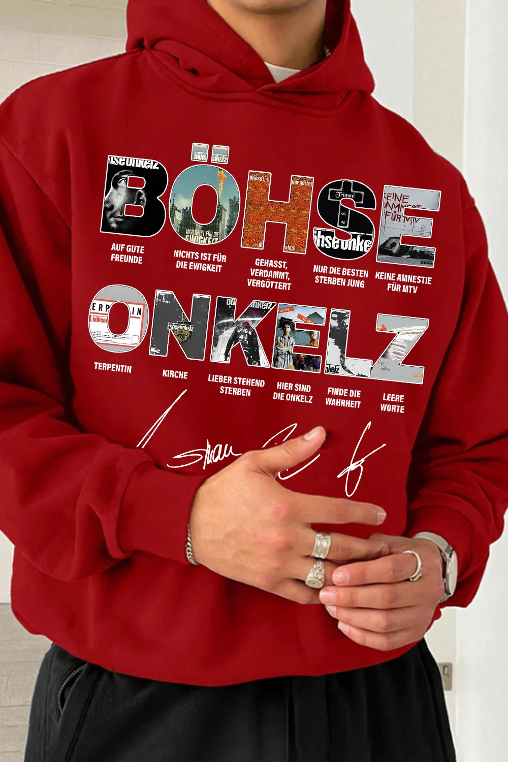 Böhse Onkelz Printed Hoodies Vintage 90s Bohse Onkelz Heavy Rock Hoodies Oversized Women Men Pullover Hoodies Streetwear Hoodies