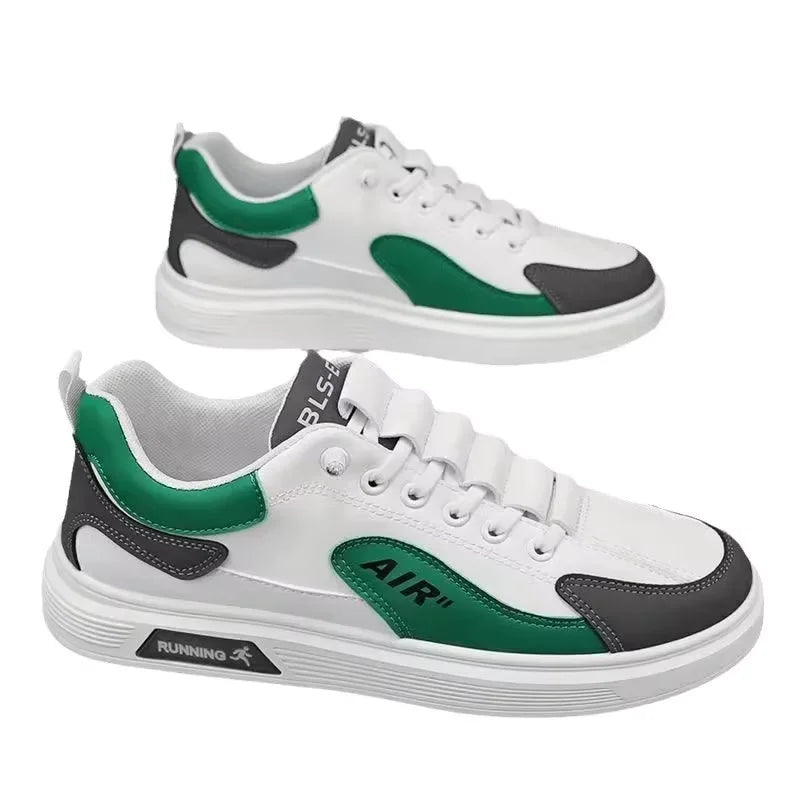 Spring and Autumn 2025 new luxury handsome men's shoes leather low-top fashion trend running sports men's casual trend shoes