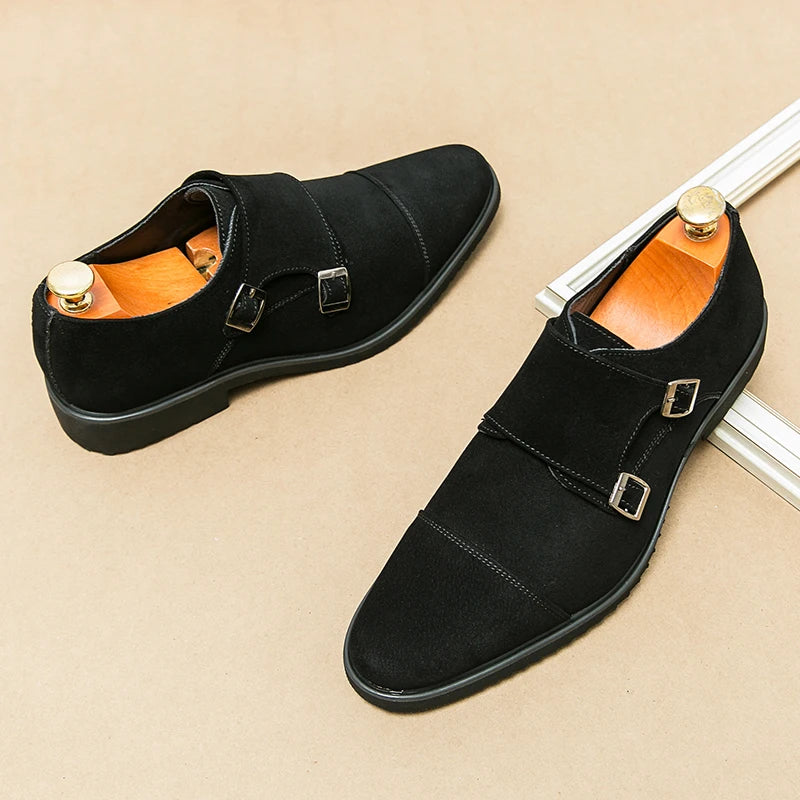 Hot Selling Men's Suede Shoes Europe America Anti-skid Flat Shoes Fashionable Loafers Men's Work Shoes Soft Soled Dress Shoes