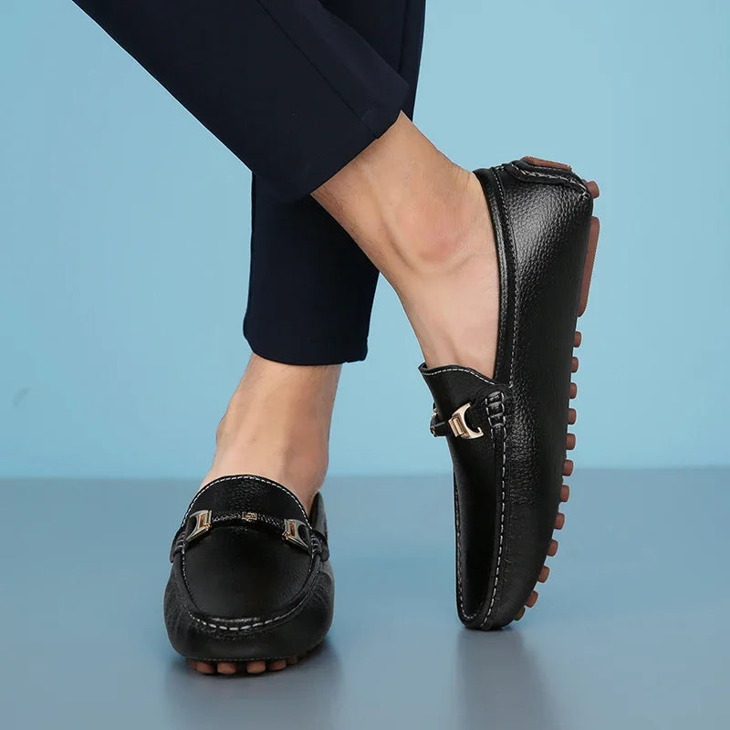 Men's Leather Shoes Drving Shoes Soft Comfortable Slip on Office Man Formal Shoes Wedding Party Casual Shoe Breath Lazy Loafers