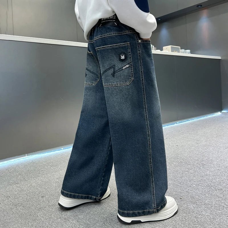 Boys' pants in spring and autumn, middle-aged and middle-aged, boys' jeans, handsome and versatile, boys' pants, casual