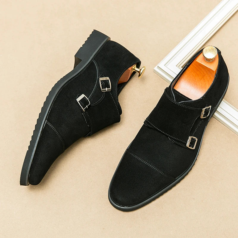 Hot Selling Men's Suede Shoes Europe America Anti-skid Flat Shoes Fashionable Loafers Men's Work Shoes Soft Soled Dress Shoes