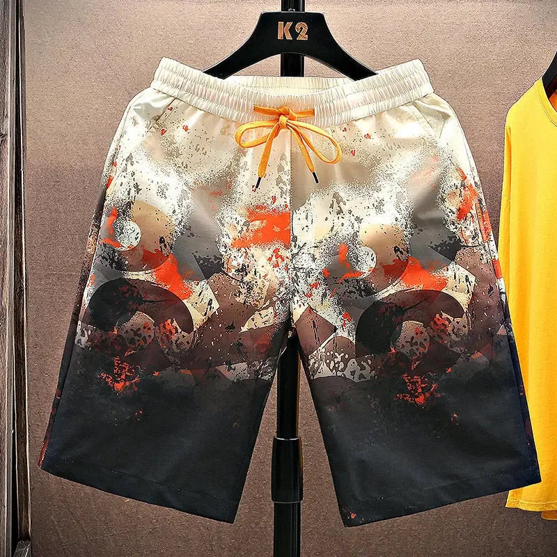 Shorts for Men Anime Graphic Board Man Short Pants Beach in Bulk with Ice Elastic Personalizate Fashion Streetwear New Pant 2025