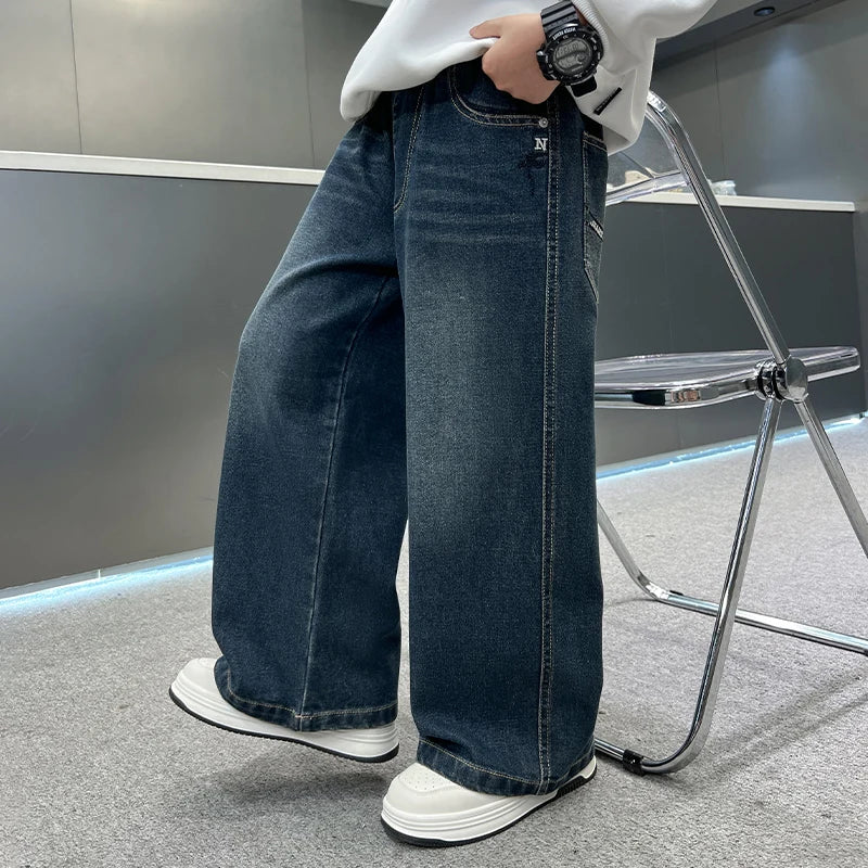 Boys' pants in spring and autumn, middle-aged and middle-aged, boys' jeans, handsome and versatile, boys' pants, casual