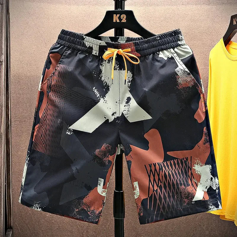 Shorts for Men Anime Graphic Board Man Short Pants Beach in Bulk with Ice Elastic Personalizate Fashion Streetwear New Pant 2025