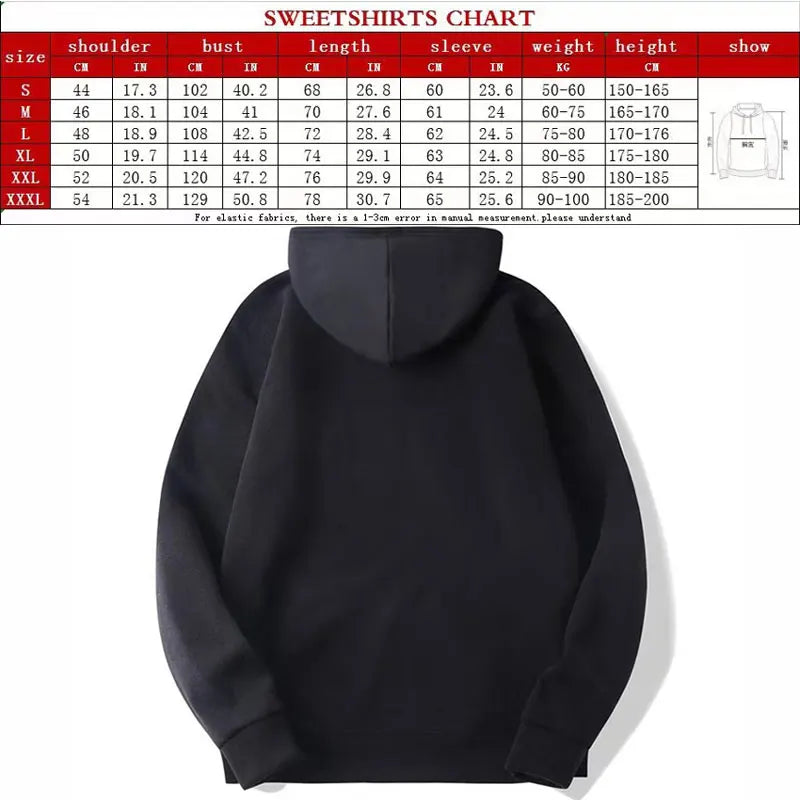 Hoodie Men's Trendy Brand Versatile Hong Kong Style High Street American Printed Top Autumn and Winter Coat Streetwear Anime